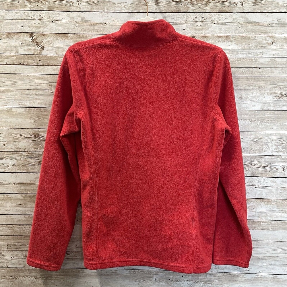 Eddie Bauer Womens S Polar Fleece Sweatshirt Red Pullover 1/4 Zip Long Sleeve - Picture 5 of 10